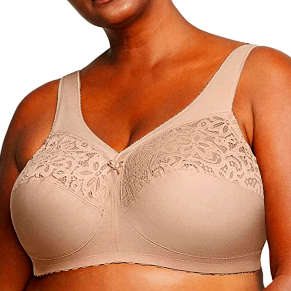 Glamorise Women's Full Figure MagicLift Cotton Wirefree Support Bra #1001